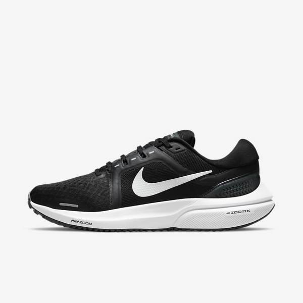 Black / Dark Grey / White Nike Air Zoom Vomero 16 Road Women\'s Running Shoes | NK450BIA