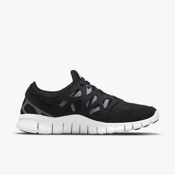 Black / Dark Grey / White Nike Free Run 2 Women's Sneakers | NK814BMA