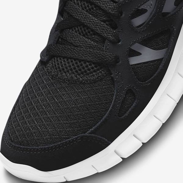 Black / Dark Grey / White Nike Free Run 2 Women's Sneakers | NK814BMA