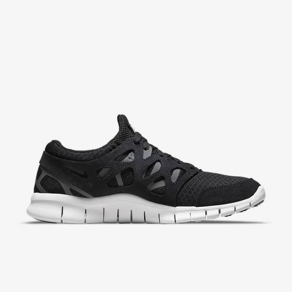 Black / Dark Grey / White Nike Free Run 2 Men's Sneakers | NK895WZK