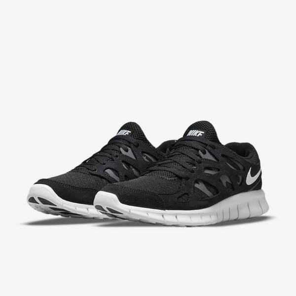 Black / Dark Grey / White Nike Free Run 2 Men's Sneakers | NK895WZK