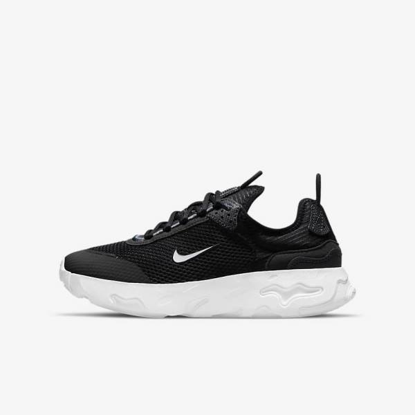 Black / Dark Grey / White Nike React Live Older Kids\' Sneakers | NK718RZG