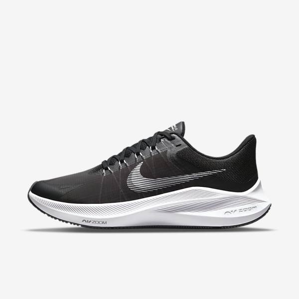 Black / Dark Grey / White Nike Winflo 8 Road Men\'s Running Shoes | NK839LQW