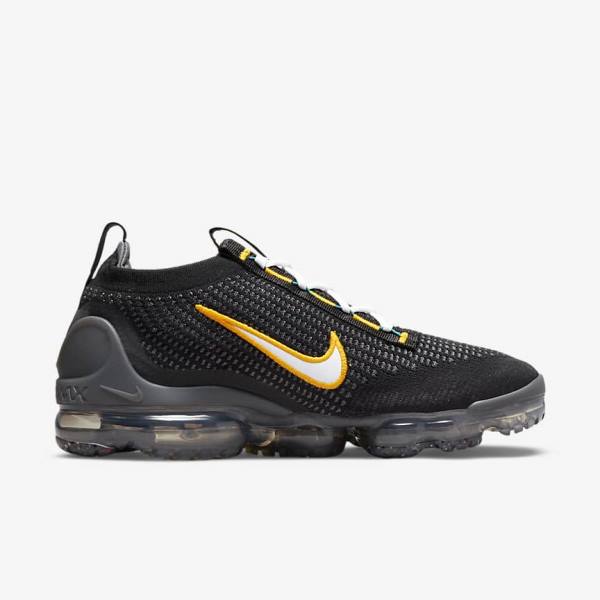 Black / Gold / Dark Grey / White Nike Air VaporMax 2021 FK Men's Sneakers | NK745DHT