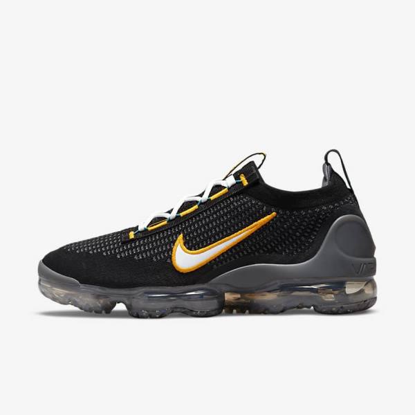 Black / Gold / Dark Grey / White Nike Air VaporMax 2021 FK Men\'s Sneakers | NK745DHT