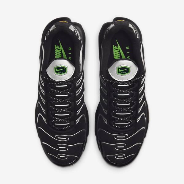 Black / Green / Metal Silver / Black Nike Air Max Plus Men's Sneakers | NK071JZO