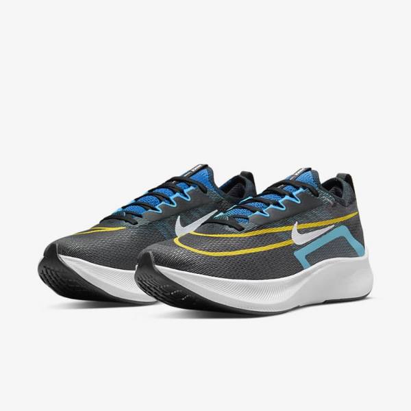 Black / Green / Orange Nike Zoom Fly 4 Road Men's Running Shoes | NK127ITD