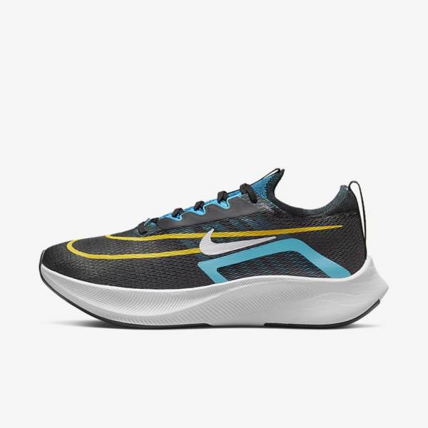 Black / Green / Orange Nike Zoom Fly 4 Road Men\'s Running Shoes | NK127ITD