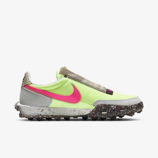 Black / Green / Pink Nike Waffle Racer Crater Women's Sneakers | NK865SXN