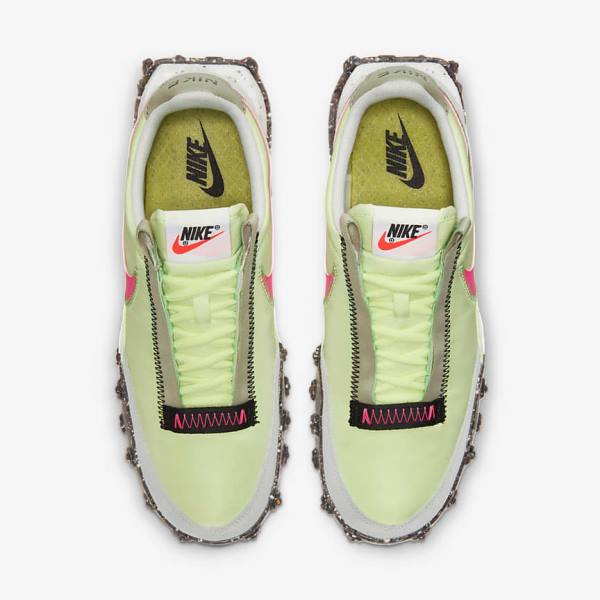 Black / Green / Pink Nike Waffle Racer Crater Women's Sneakers | NK865SXN