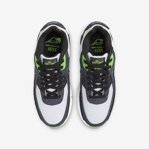 Black / Green / White / Obsidian Nike Air Max 90 LTR SE Older Kids' Sneakers | NK079XSW