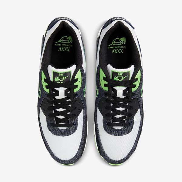 Black / Green / White / Obsidian Nike Air Max 90 SE Men's Sneakers | NK673IPY