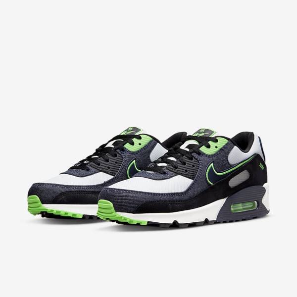 Black / Green / White / Obsidian Nike Air Max 90 SE Men's Sneakers | NK673IPY