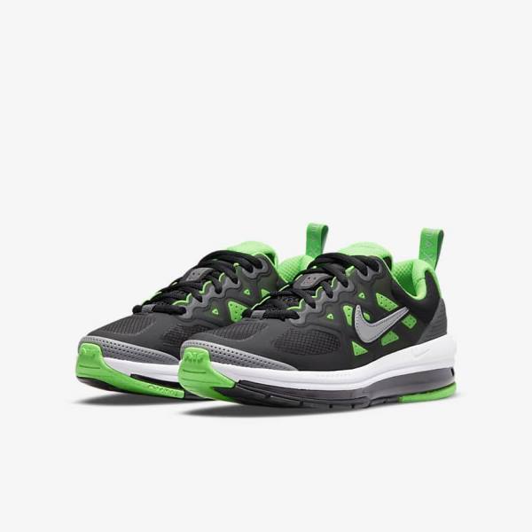 Black / Grey / Green Nike Air Max Genome Older Kids' Sneakers | NK924IVT