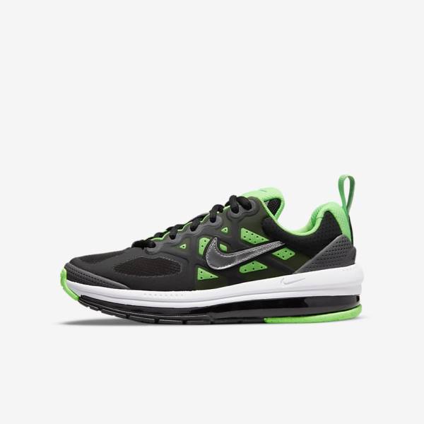 Black / Grey / Green Nike Air Max Genome Older Kids\' Sneakers | NK924IVT