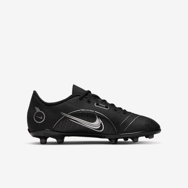 Black / Grey / Metal Silver Nike Jr. Mercurial Vapor 14 Club MG Older Multi-Ground Kids' Football Shoes | NK054VSY