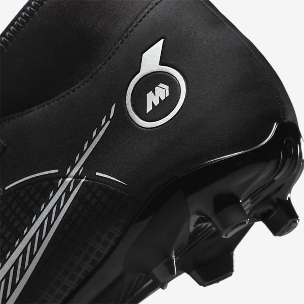 Black / Grey / Metal Silver Nike Mercurial Superfly 8 Club MG Multi-Grounds Men's Football Shoes | NK728UWE