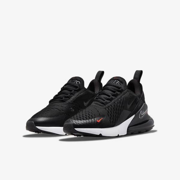 Black / Grey Nike Air Max 270 Older Kids' Sneakers | NK830SIG