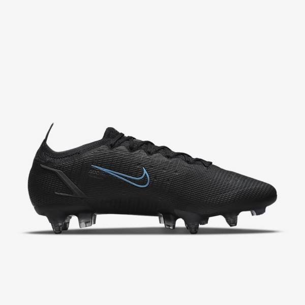 Black / Grey Nike Mercurial Vapor 14 Elite SG-Pro AC Soft-Ground Men's Football Shoes | NK861TFJ