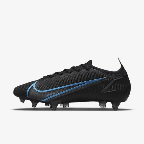 Black / Grey Nike Mercurial Vapor 14 Elite SG-Pro AC Soft-Ground Men\'s Football Shoes | NK861TFJ