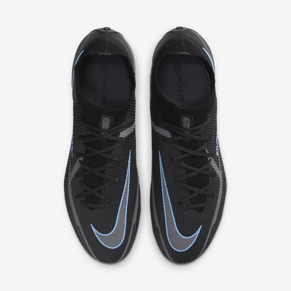 Black / Grey Nike Phantom GT2 Dynamic Fit Elite FG Firm-Ground Men's Football Shoes | NK720PZT