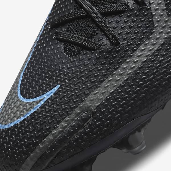 Black / Grey Nike Phantom GT2 Dynamic Fit Elite FG Firm-Ground Men's Football Shoes | NK720PZT