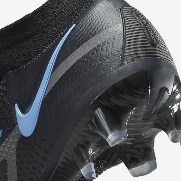 Black / Grey Nike Phantom GT2 Dynamic Fit Elite FG Firm-Ground Men's Football Shoes | NK720PZT