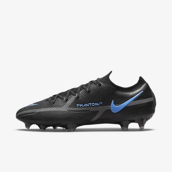 Black / Grey Nike Phantom GT2 Elite FG Firm-Ground Men\'s Football Shoes | NK258CIA