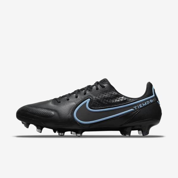 Black / Grey Nike Tiempo Legend 9 Elite FG Firm-Ground Women\'s Football Shoes | NK586KXO