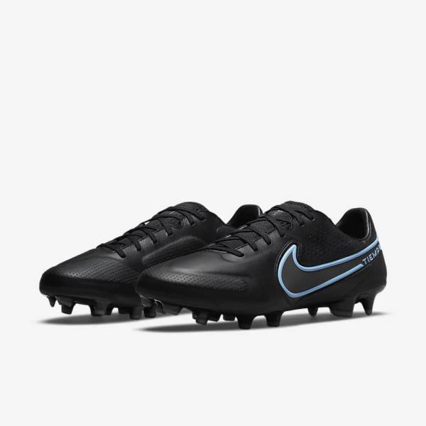 Black / Grey Nike Tiempo Legend 9 Pro FG Firm-Ground Women's Football Shoes | NK372VBT