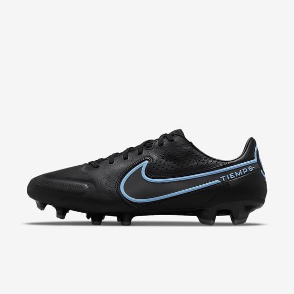 Black / Grey Nike Tiempo Legend 9 Pro FG Firm-Ground Women\'s Football Shoes | NK372VBT