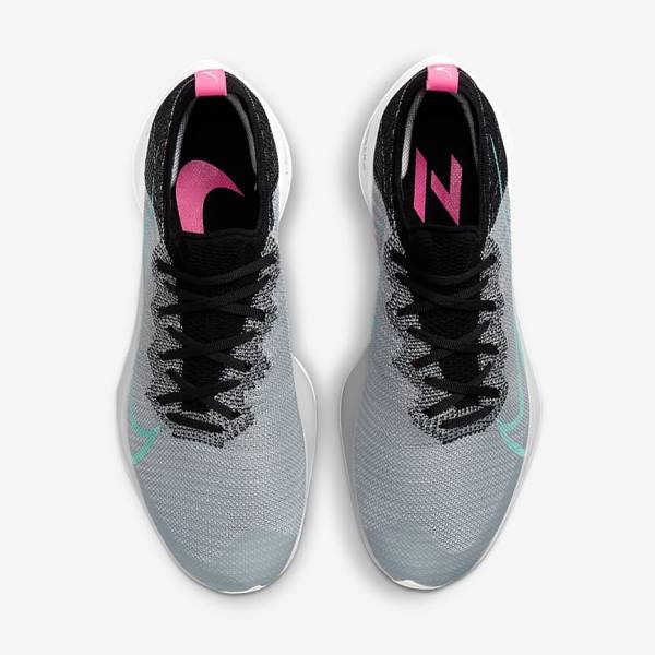 Black / Grey / Pink / Turquoise Nike Air Zoom Tempo NEXT% Road Men's Running Shoes | NK586CDW