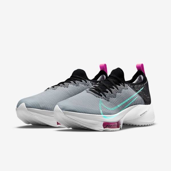 Black / Grey / Pink / Turquoise Nike Air Zoom Tempo NEXT% Road Men's Running Shoes | NK586CDW