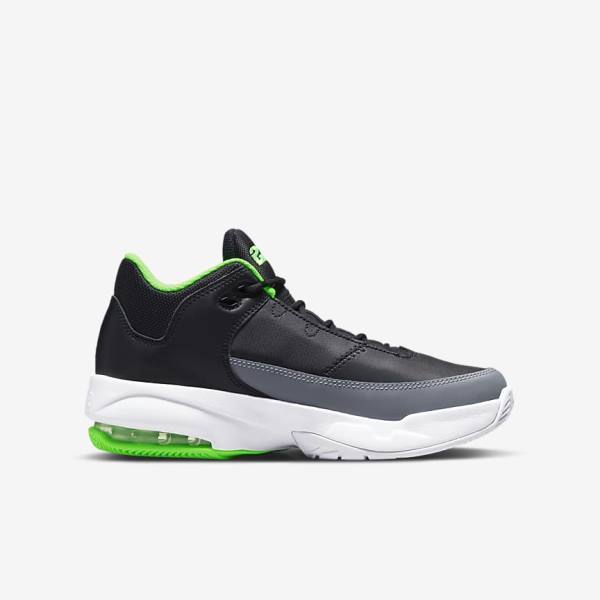 Black / Grey / White / Green Nike Jordan Max Aura 3 Older Kids' Jordan Shoes | NK312OBD