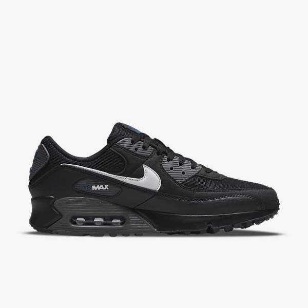 Black / Grey / White Nike Air Max 90 Men's Sneakers | NK297CHU