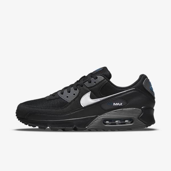 Black / Grey / White Nike Air Max 90 Men\'s Sneakers | NK297CHU