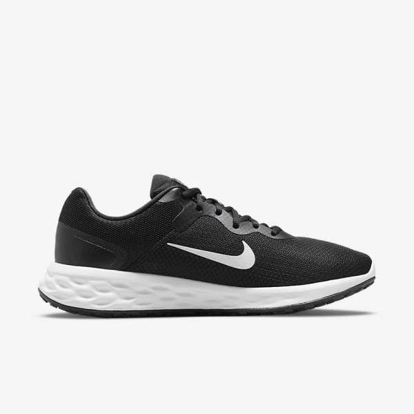 Black / Grey / White Nike Revolution 6 (Extra Wide) Men's Running Shoes | NK635ZTY