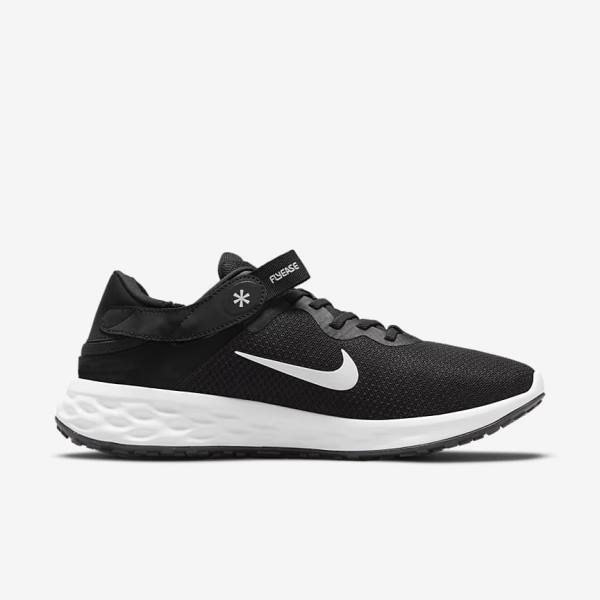 Black / Grey / White Nike Revolution 6 FlyEase Next Nature Easy On-Off Road Men's Running Shoes | NK519TKJ