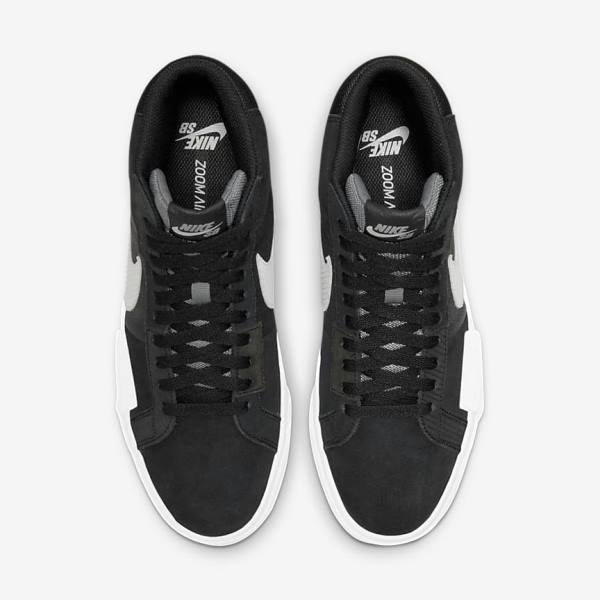 Black / Grey / White Nike SB Zoom Blazer Mid Premium Women's Skate Shoes | NK604KEG