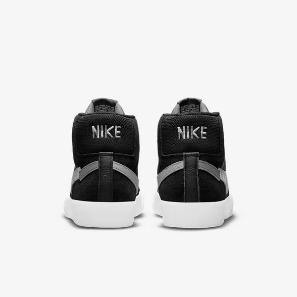 Black / Grey / White Nike SB Zoom Blazer Mid Premium Women's Skate Shoes | NK604KEG