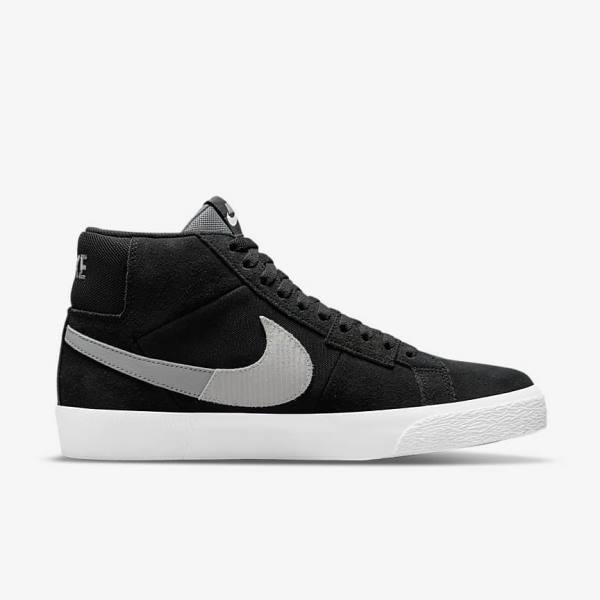 Black / Grey / White Nike SB Zoom Blazer Mid Premium Men's Sneakers | NK670ZMX