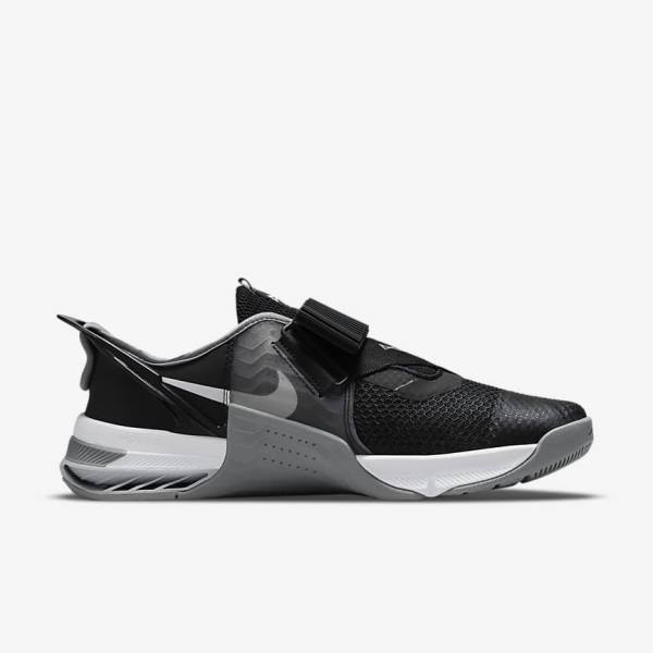 Black / Grey / White / Platinum Nike Metcon 7 FlyEase Men's Training Shoes | NK418OGJ