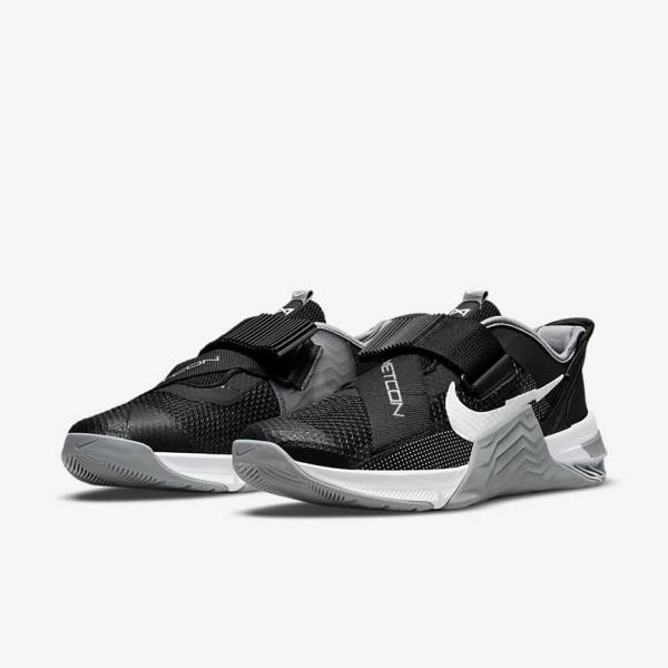 Black / Grey / White / Platinum Nike Metcon 7 FlyEase Men's Training Shoes | NK418OGJ