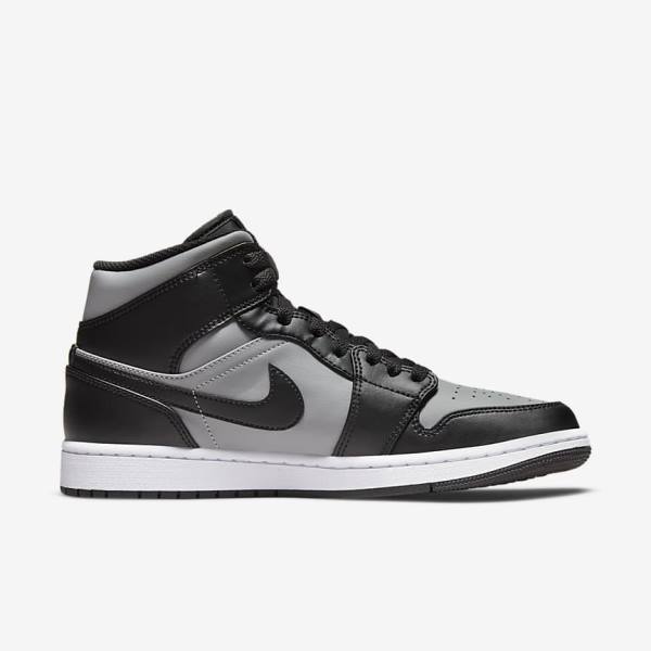 Black / Grey / White / Red Nike Air Jordan 1 Mid Men's Sneakers | NK087JTK