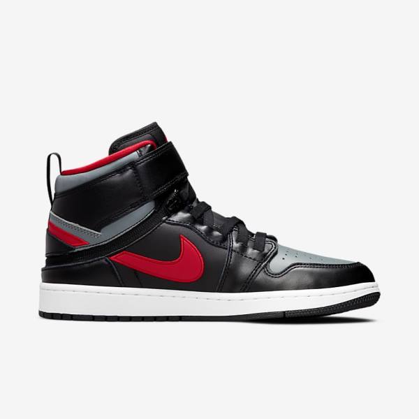 Black / Grey / White / Red Nike Air Jordan 1 Hi FlyEase Men's Jordan Shoes | NK415BCF