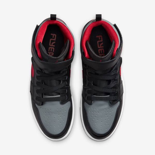 Black / Grey / White / Red Nike Air Jordan 1 Hi FlyEase Men's Jordan Shoes | NK415BCF