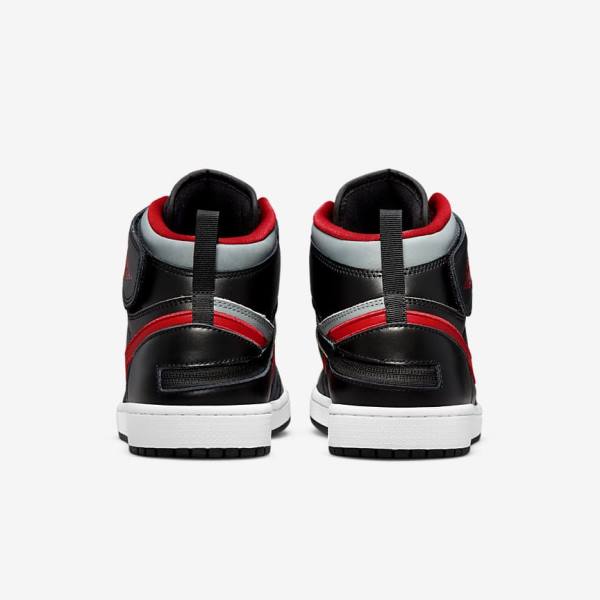 Black / Grey / White / Red Nike Air Jordan 1 Hi FlyEase Men's Jordan Shoes | NK415BCF