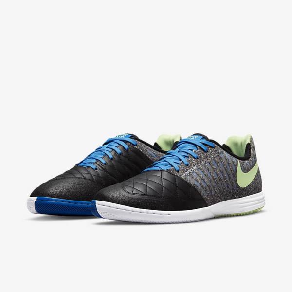 Black / Light Blue / Light Green Nike Lunar Gato II IC Indoor Court Men's Football Shoes | NK657QJD