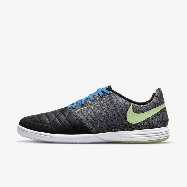 Black / Light Blue / Light Green Nike Lunar Gato II IC Indoor Court Men\'s Football Shoes | NK657QJD