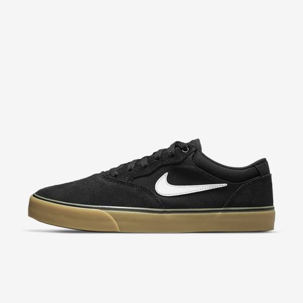 Black / Light Brown / White Nike SB Chron 2 Men\'s Skate Shoes | NK695WPV